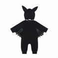 thumbnail image 5 of Baby Halloween Outfit Baby Boys Halloween Romper Bat Long Sleeve With Hat Casual Party Footie Pjs Girl Baby Clothes Black 12 Months-18 Months, 5 of 7