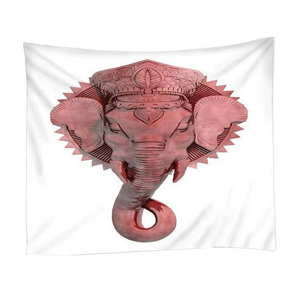 Tapiz vintage, colgante de pared, mantel, toalla de playa, manta para sala de estar. Elefante rosa