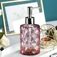 thumbnail image 5 of Rhombus Glass Soap Dispenser with Pump - 350ml Refillable Liquid Soap Bottle for Hand Soap,Shampoo & Shower Gel - Durable Pressed Glass Design for Bathroom,Kitchen & Home Decor (7.09 x 2.76 in), 5 of 6