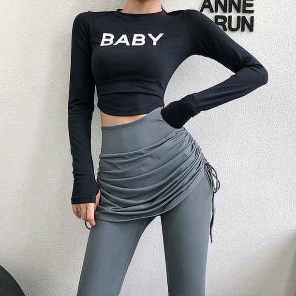 Pantalones de yoga de dos piezas para mujer, elásticos, ajustados, con cintura alta y tirantes para levantar la cadera