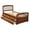 Walnut, variant on Bellemave Storage Bed Frame Twin with 6 Drawers,Solid Wood Twin Size Platform Bed with Headboard and Footboard,Heavy Duty Captain’s Bed for Teens,Single Adult,Small Spaces(White）