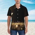 thumbnail image 4 of Lsque Gold Glittering Stars pattern Hawaiian Shirt for Men, Unisex Summer Beach Casual Short Sleeve Button Down Shirts-Medium, 4 of 9