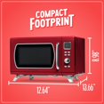 thumbnail image 5 of Nostalgia Mid-Century Retro Countertop Microwave Oven - Large 900-Watt - 0.9 cu ft - 8 Pre-Programmed Cooking Settings - Digital Clock - Kitchen Appliances - Red, 5 of 5