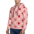 thumbnail image 3 of Naloa Strawberries Men's Casual Hooded Collar Drawstring Hoodies Pullover Sweatshirts Casual Long Sleeve Shirts-Small, 3 of 7