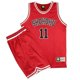 thumbnail image 4 of Conjunto de 2 camisetas de baloncesto unisex de color rojo, cortas, informales, sin mangas, para verano, Hisashi Mitsui, uniformes, 4 of 5