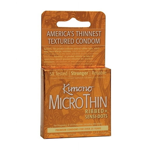 Kimono Textured Ribbed Sensi Dots Condom - Box of 3