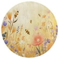 thumbnail image 3 of Happy Cute Bees Round Small Area Rug, Print Non Slip Washable Floor Mat, Soft Throw Rug for Living Room, Powder Room Entryway, Bathroom, Bedside, 3 of 6