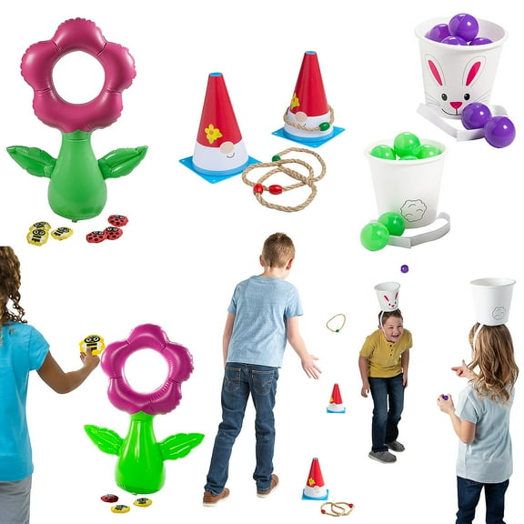 Fun Express Spring Multicolor Family Toss Games Assortment – 31 Pieces
