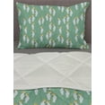 thumbnail image 3 of Bird Comforter & Sham Bedding Set, Vertical Wavy Dashed Lines with Cartoon Cockatoo Tropical Fauna Themed Composition, 3 pcs Duvet Set Microfiber Filling Quilt, 5 Sizes, Multicolor, by Ambesonne, 3 of 4