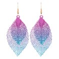 thumbnail image 1 of Pendientes de la hoja de metal de color retro Personalidad única doble hoja Pendientes de borla para las mujeres niñas, 1 of 3