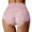 Pink, variant on Women's High Rise Thin Hollow Out Lace Plus Size Belly Control Briefs Comfortable Solid Color Triangle Panties Plus Size Underwear For Women Pink