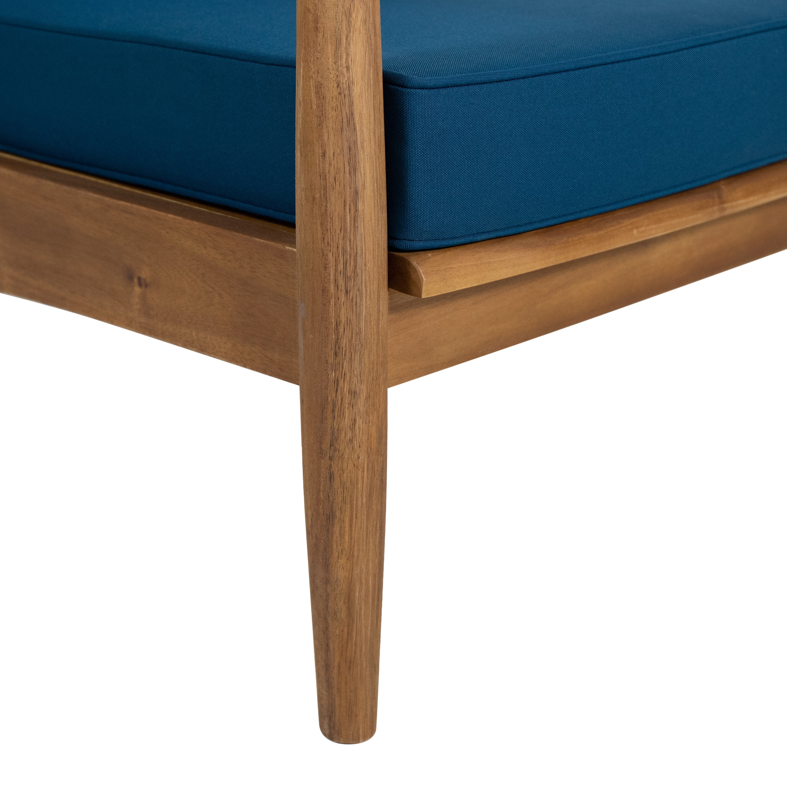 Greta Acacia Wood Outdoor Club Chair, Teak and Dark Teal