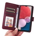 thumbnail image 4 of for Samsung Galaxy A13 4G Phone Case Wallet & Cash Slot,Flip Kickstand Cover [2 in 1 Detachable Credit Card Holders] Premium PU Leather Purse Wrist Strap Case for Samsung Galaxy A13 4G,Winered, 4 of 10