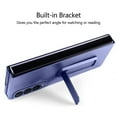 thumbnail image 3 of Samsung Galaxy Z Fold 4 Case, ELEHOLD Carbon Fiber Slim Thin Case with Hidden Kickstand Temper Glass Film Shockproof Anti-Scratch Cover for Samsung Galaxy Z Fold 4 5G 2022, Royalblue, 3 of 7