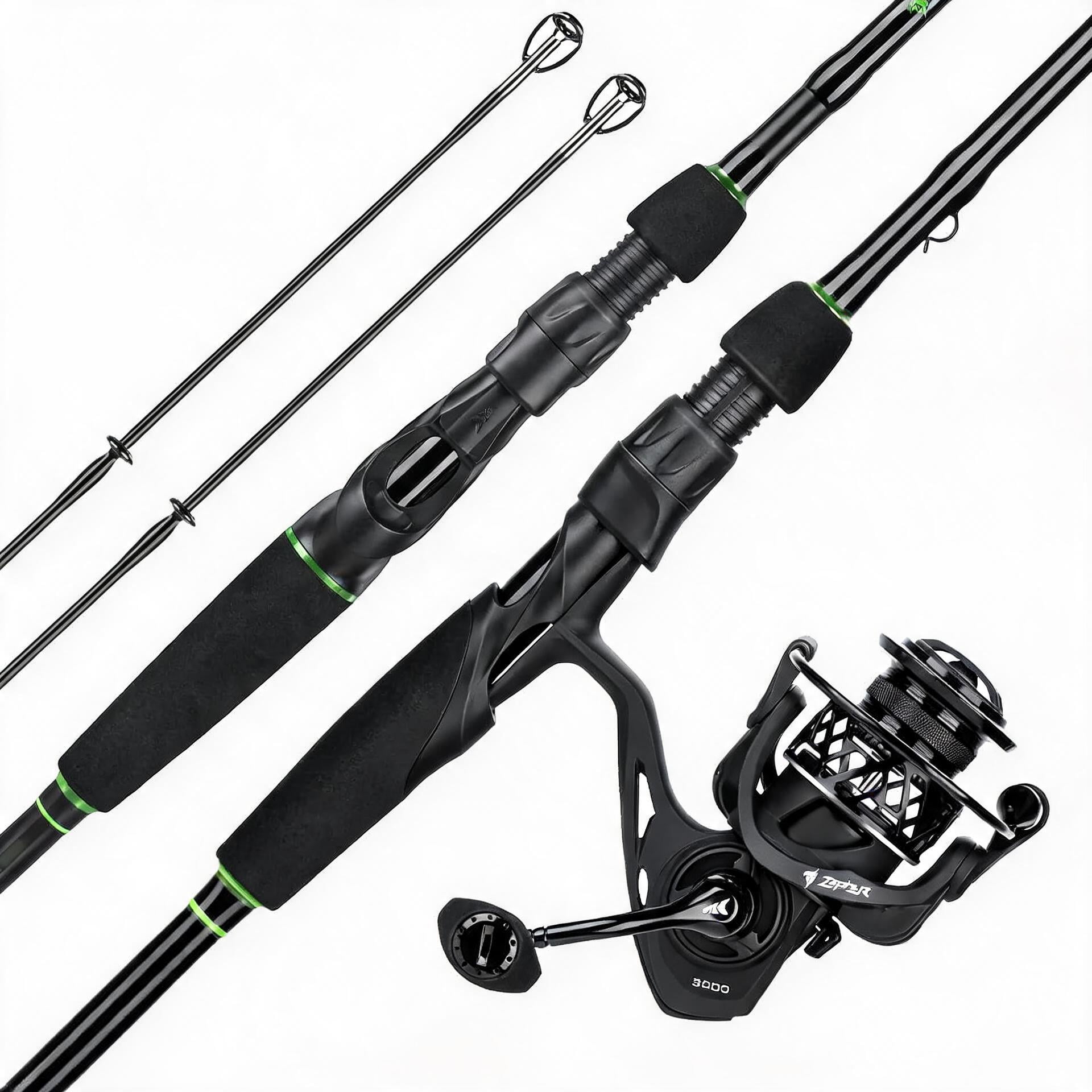 Dual-Tip Baitcaster and Spinning Fishing Rod and Reel Combo Black 6 0 L&ML Dual-Tip Rod with 2000 Reel