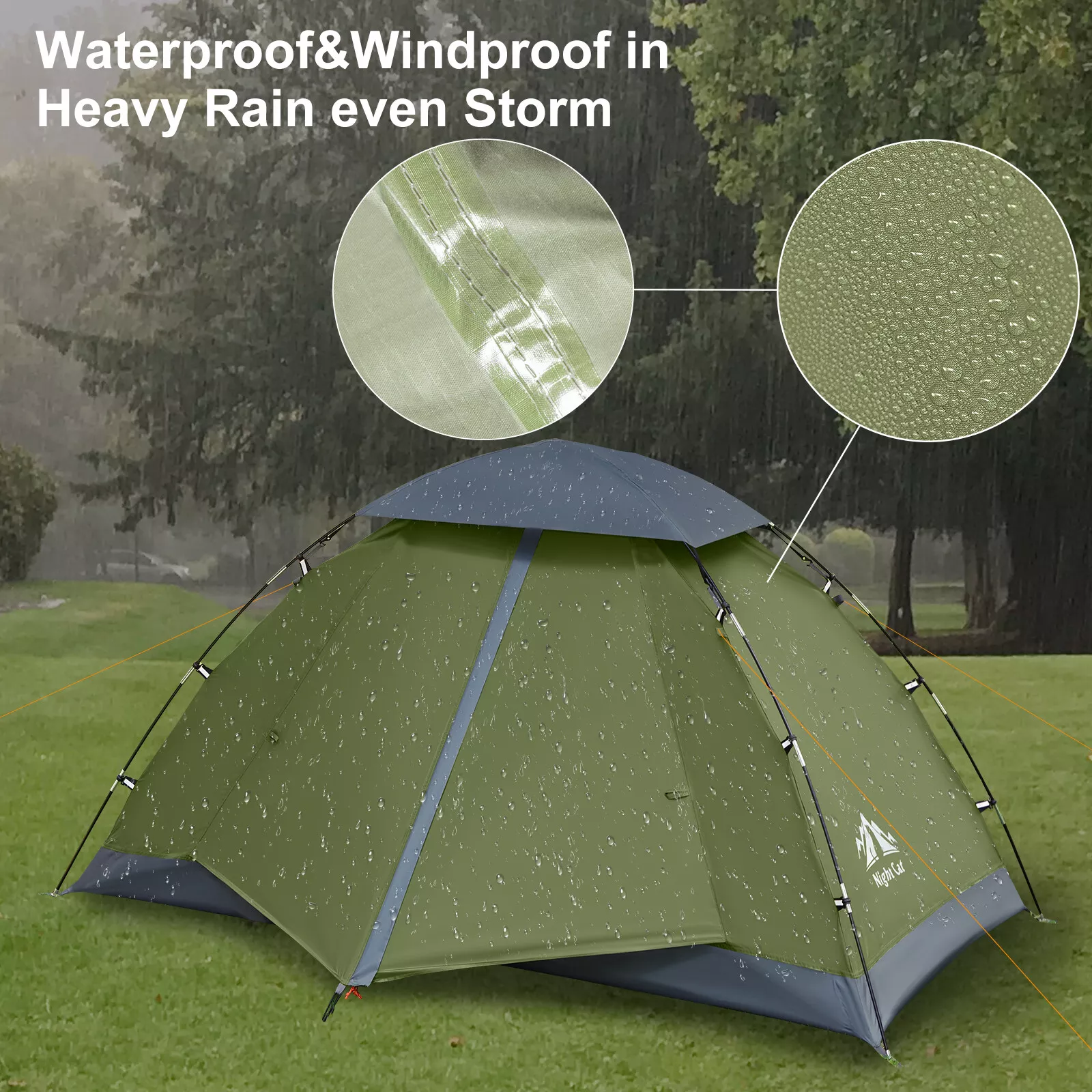 Night Cat 2 Person Tent Backpacking Hiking Camping Tent Sun Shelter Folding