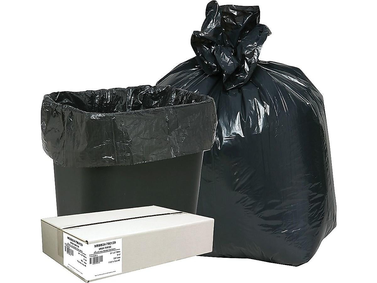 Ox Plastics 7-10 Gallon Trash Can Liner High Density 24x24 1000 Roll Bag 6 Micro 