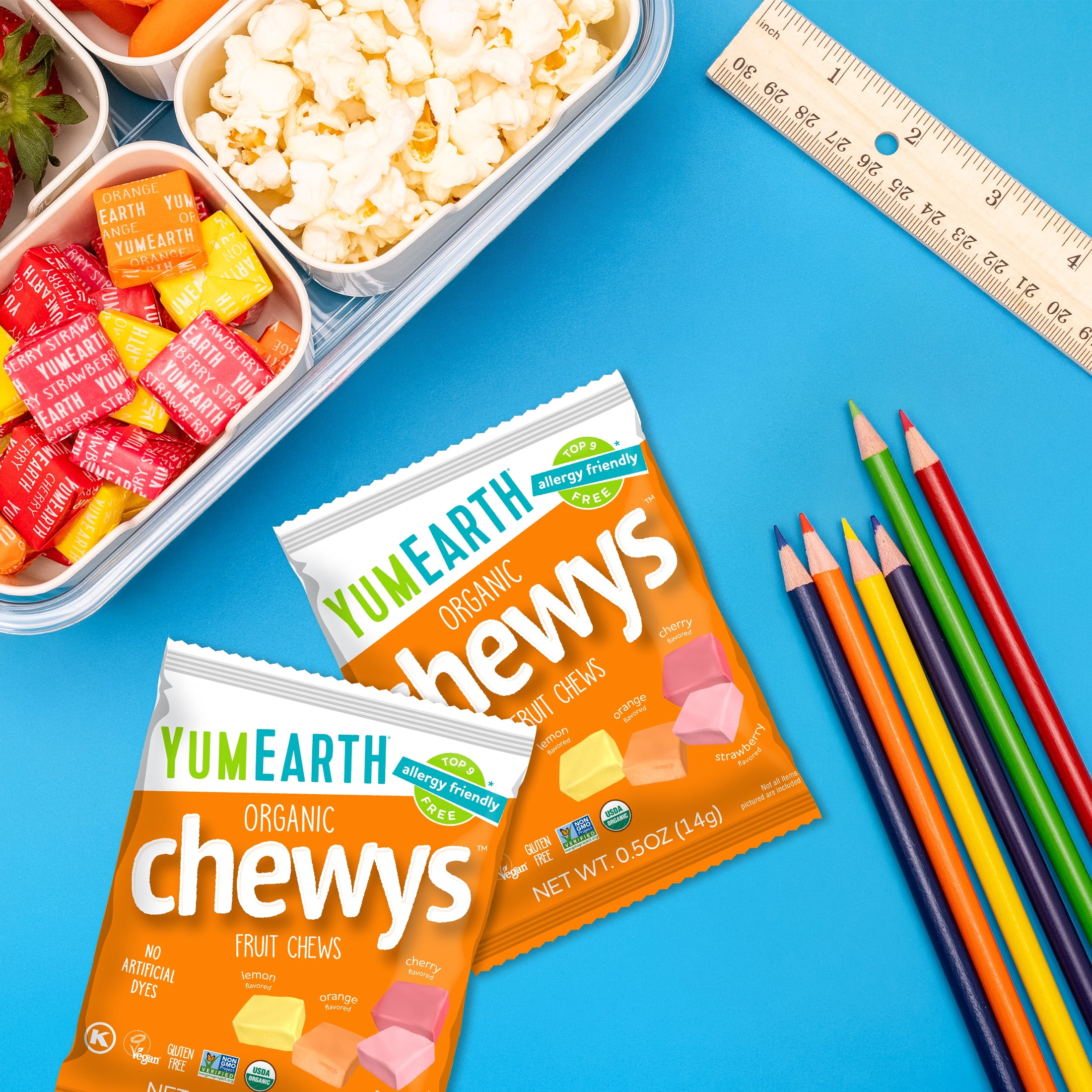 YumEarth Organic Chewys Snack Packs Box, 15 Count, 7.50 oz