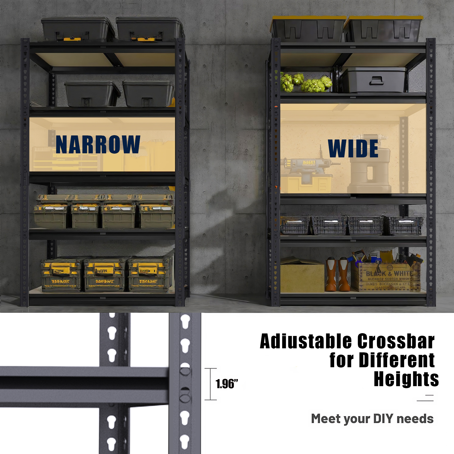 ZEUKMXOO 5-Tier Garage Shelving Unit, 60"H x 27.5"W, Black photo 7