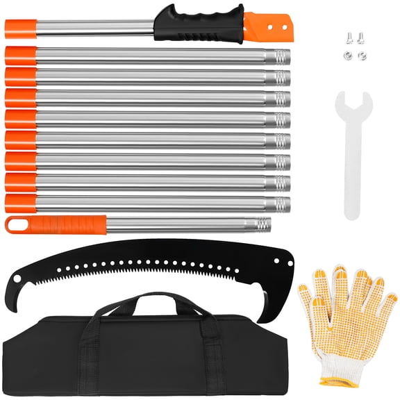 SUNDEER Manual Pole Saw Extendable 14ft with Stainless Steel Pole & Sharp Steel Blade