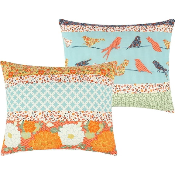 Barefoot Bungalow Carlie Young Fashion Pillow Sham, Calico Stripes, King 20x36-inch