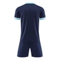 thumbnail image 5 of Fldy Mens Soccer Uniform Short Sleeve Athletic Jersey with Shorts Set Basketball Football Sports Outfits Navy Blue 4-5, 5 of 10