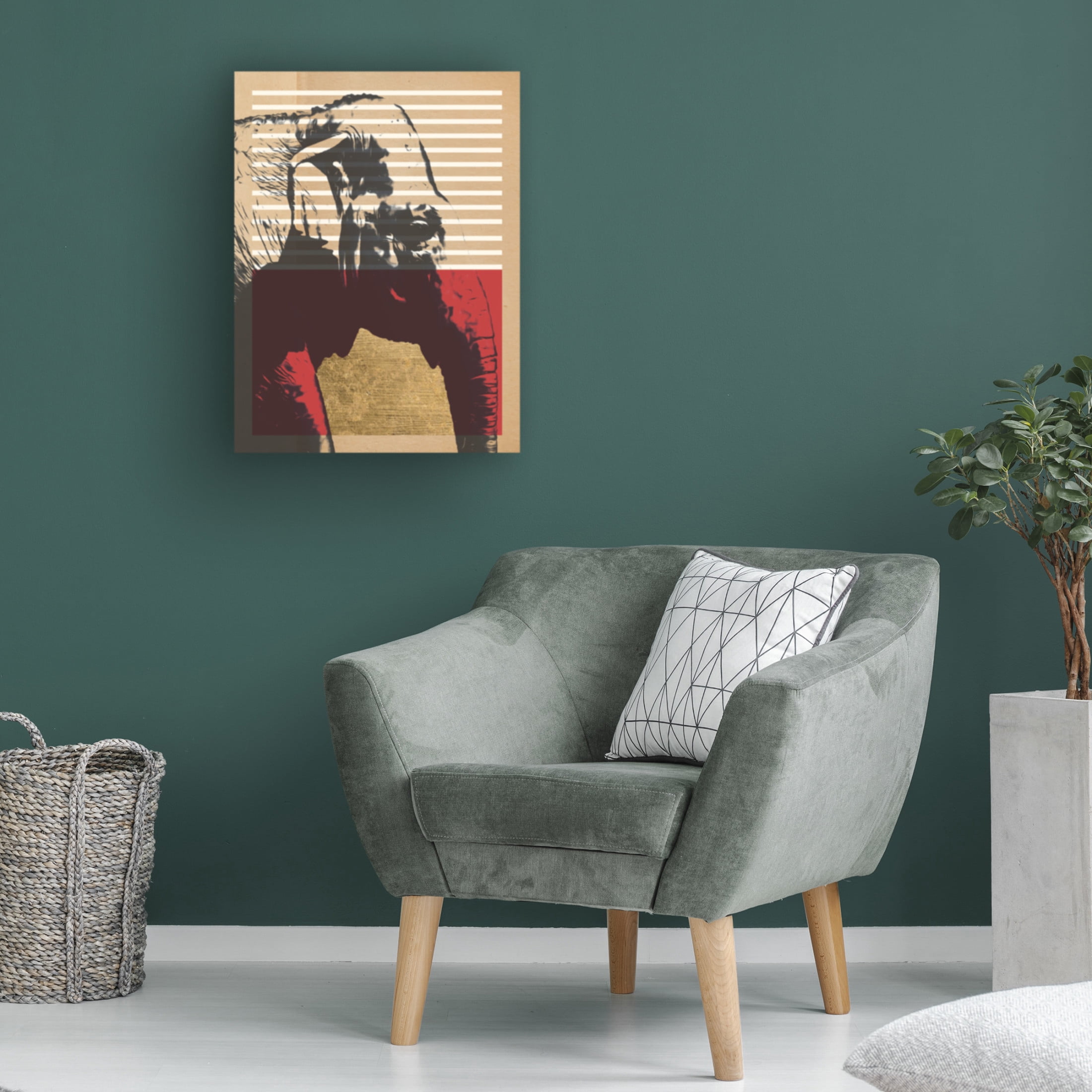 Trademark Fine Art Alonzo Saunders  Gold Geometric Elephant I Canvas Wall Art