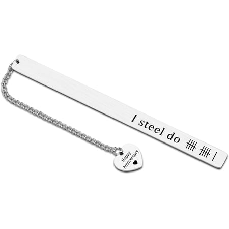 11th Anniversary Steel Gifts for Men Women 11 Year Wedding Anniversary Steel Gifts for Him Her 11 Year Anniversary Bookmark Gifts for Wife Husband 11th Anniversary Decorations Christmas Valentines Day