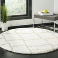 thumbnail image 2 of SAFAVIEH Toronto Deidra Abstract Polyester Shag Area Rug, Ivory/Silver, 5' x 8', 2 of 10
