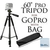 60" Inch Pro Series Professional Camera Tripod Goes For All GoPro HERO Cameras, DLSR Digital Cameras and Camcorders + eCostConnection Microfiber Cloth