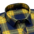 thumbnail image 3 of KeShDi Mens Flannel Shirt Men's Lapel Long Sleeved Shirt Casual Versatile Checkered Shirt Men's Long Sleeved Lapel Top/shirt Yellow S, 3 of 4