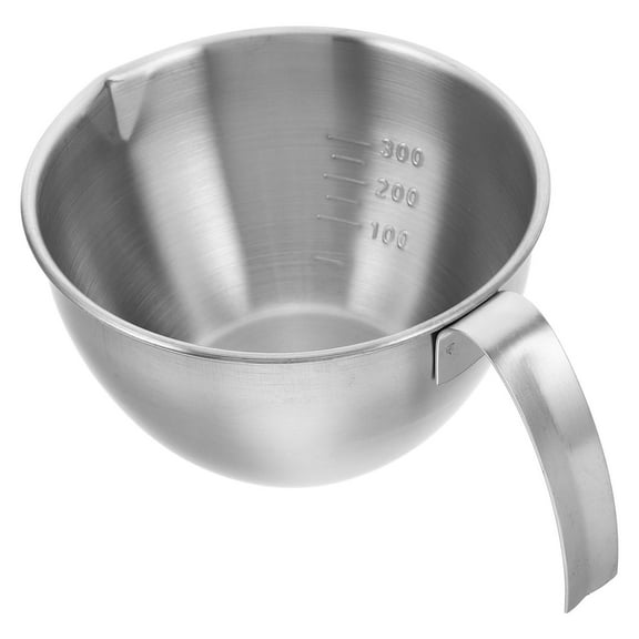 Toyvian Precision Measurement Stainless Steel Mixing Bowl Set With Lids And V Spout Silver 1Pcs