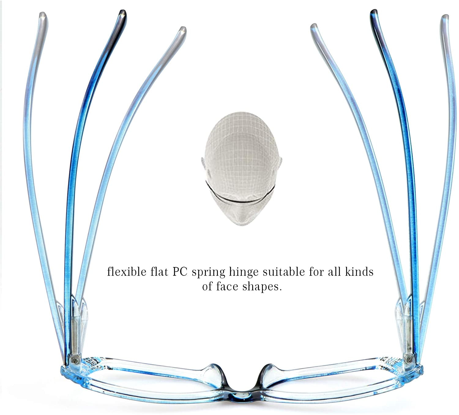 5 Pairs Reading Glasses, Blue Light Blocking Glasses, Computer Reading Glasses for Women and Men, Fashion Rectangle Eyewear Frame(5 Blue, +1.25 Magnification)