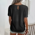 thumbnail image 4 of ECZHAW Womens Dressy Casual Blouses Business Work Tops Summer Short Sleeve Shirts Crew Neck Kint Tshirts,, 4 of 7