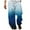 Dark Blue, variant on WREESH Men's Drawstring Sweatpants Summer Casual Fashion Gradient Printing Elastic Waist Straight Trousers Blue