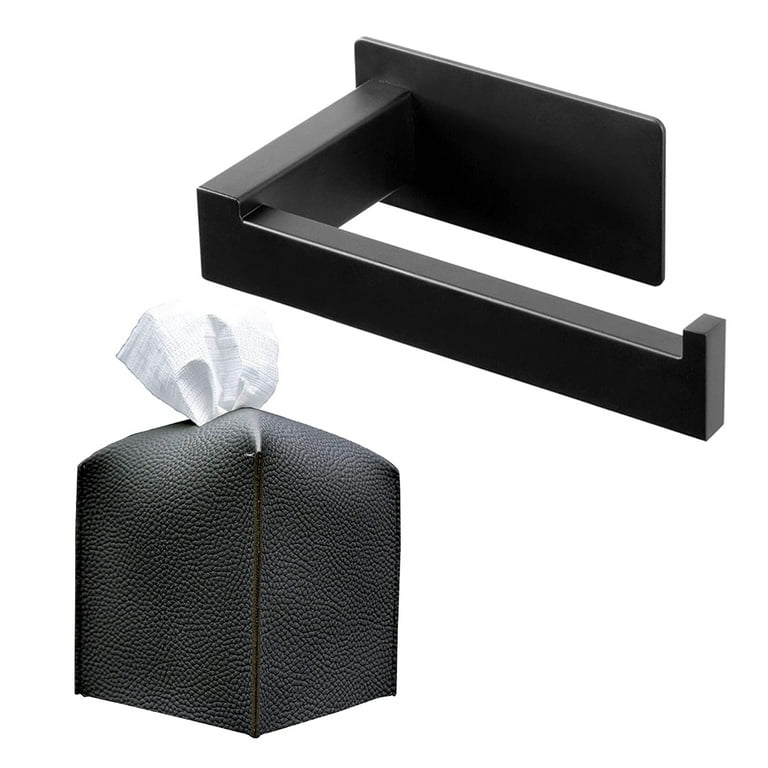 Matte Black Toilet Paper Holder Toilet Roll Holder Self-Adhesive No  Drilling St