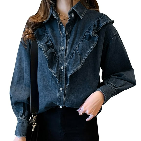 Trendy Retro Denim Jacket for Women Urban Simple Look Chic and Versatile Fashion Outerwear Casual Style Lightweight Comfortable