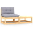 thumbnail image 1 of vidaXL 2 Piece Garden Lounge Set with Cushions Solid Wood Pine, 1 of 5