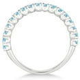 thumbnail image 2 of Half-Eternity Pave-set Aquamarine Stacking Ring 14k White Gold (0.95ct), 2 of 3