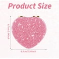 thumbnail image 5 of Compact Folding Makeup Mirror Butterfly/ Heart Shaped Magnifying Mini Vanity Mirror, Portable Travel Makeup Mirror Double-Sided Cute Glitter Cosmetic Mirror for Women Home Office Valentine's Day, 5 of 7