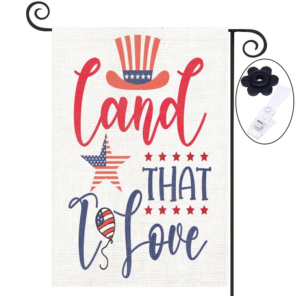 4Th Of July Outdoor Decor, Patriotic Flags For Outdoors 12 x 18 inch