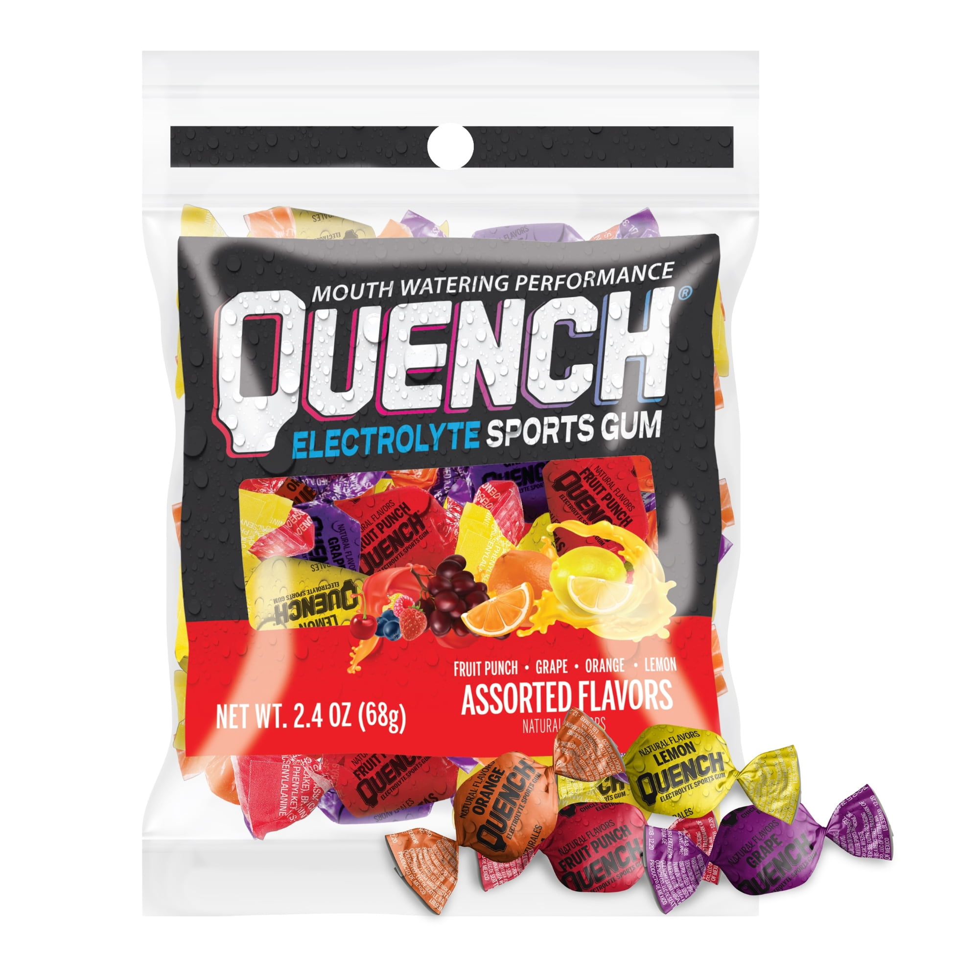 Mueller Quench® Gum Variety Bag - (12) 2.4oz bags (Lemon, Fruit Punch, Orange and Grape)