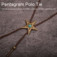 thumbnail image 4 of Unisex Leather Cord Bolotie for Rodeos Enthusiasts Adjustable Necktie Necklace Chain with Metal Star Turquoises Pendant, 4 of 8