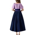 thumbnail image 5 of Meichang Medieval Renaissance Dress for Women Vintage Short Sleeve Color Block Patchwork Peasant Dresses with Corset Lace Up Victorian Gothic Dress, 5 of 9