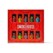 Smokehouse by Thoughtfully Hot Sauce Gift Set, Flavors Include Bacon Cayenne, Garlic Herb, Apple Whiskey Habanero and More, Pack of 10