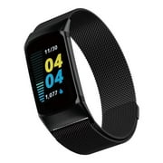 WITHit Black Stainless Steel Mesh Fashion Band with Magnetic Closure for Fitbit Charge 5 & Charge 6
