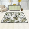 thumbnail image 2 of SKYSONIC 36x24in Tropical Heron Pelican Floral Area Rug, Vintage Palm Leaves Non-Slip Floor Carpet for Indoor Living Dining Room Bedroom, 2 of 7