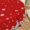 thumbnail image 3 of Duangreer Cartoon Snowman Christmas 60''Round Tablecloth, Washable Picnic Table Cover for Party Dining, Indoor and Outdoor, 3 of 6