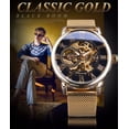 thumbnail image 4 of VIGOROSO Men Skeleton Mechanical Wrist Watch Stainless Steel Luxury Casual Wristwatch, 4 of 16