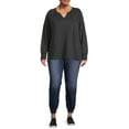 thumbnail image 3 of Terra & Sky Women's Plus Size French Terry Sweatshirt, 3 of 5